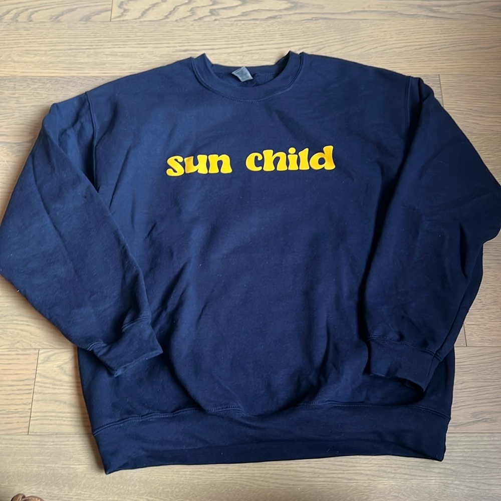 Boutique navy Sun Child crew neck sweatshirt